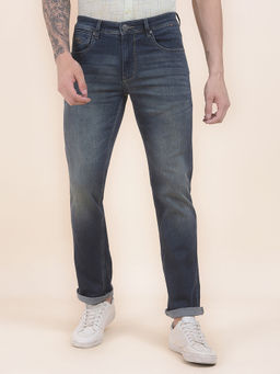 Cantabil - Men Blue Solid/Plain Denim Jeans