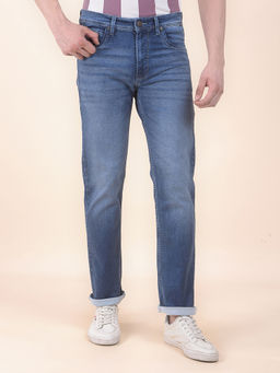 Cantabil - Men Blue Solid/Plain Denim Jeans