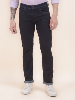 Cantabil - Men Navy Blue Solid/Plain Denim Jeans