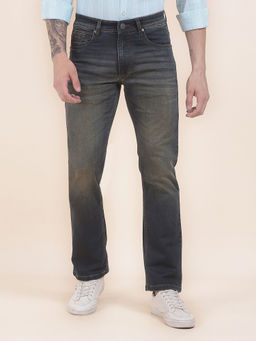 Cantabil - Men Navy Blue Solid/Plain Denim Jeans