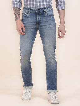 Cantabil - Men Blue Solid/Plain Denim Jeans