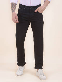 Cantabil - Men Black Solid/Plain Denim Jeans