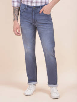 Cantabil - Men Blue Solid/Plain Denim Jeans