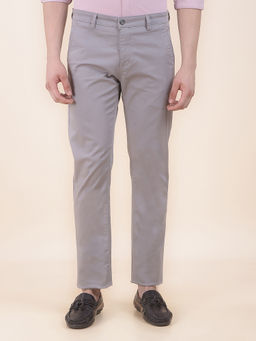 Cantabil - Men Grey Solid/Plain Casual Trouser