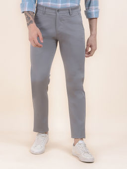 Cantabil - Men Grey Solid/Plain Casual Trouser