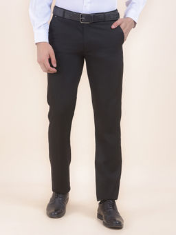 Cantabil - Men Black Solid/Plain Formal Trouser