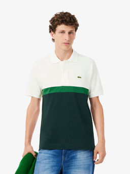 Lacoste - Men White Colorblock Polo T-Shirt