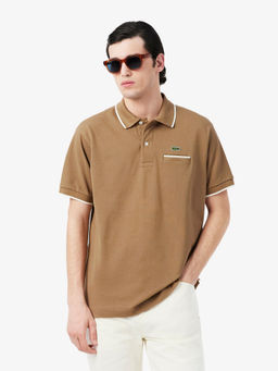 Lacoste - Men Brown Textured Polo T-Shirt