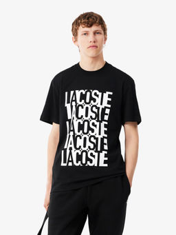 Lacoste - Men Black Typography T-Shirt