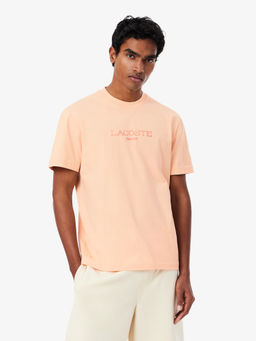 Lacoste - Men Peach Printed T-Shirt