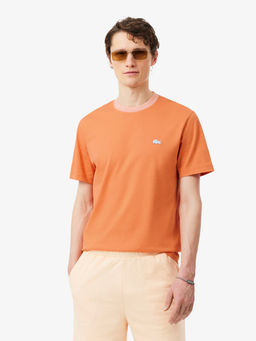 Lacoste - Men Orange Solid/Plain T-Shirt