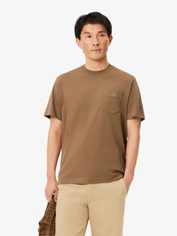 Lacoste - Men Brown Solid/Plain T-Shirt