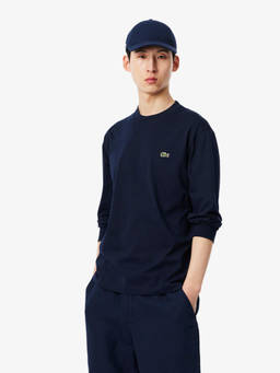 Lacoste - Men Navy Blue Solid/Plain T-Shirt