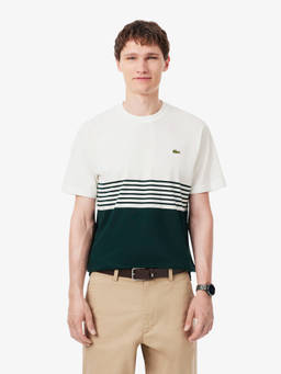 Lacoste - Men White Stripes T-Shirt