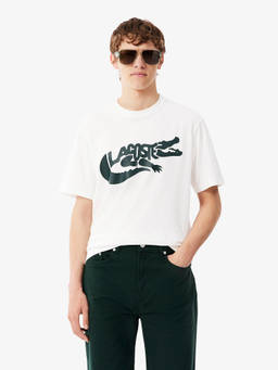 Lacoste - Men White Graphic T-Shirt