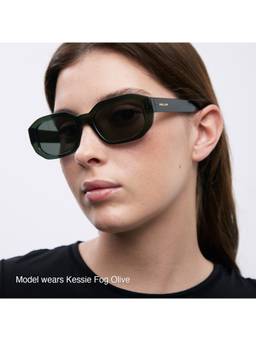 MELLER - Black Frame Orange Lens Unisex Kessie Polarised Square Sunglasses