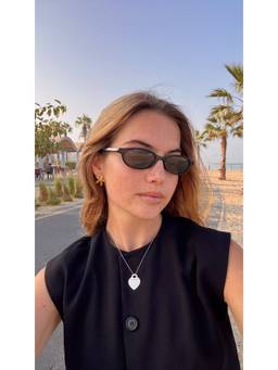 MELLER - All Black Grey Lens Unisex Binti Polarised Oval Sunglasses