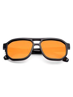 MELLER - Black Frame Orange Lens Unisex Seba Polarised Square Sunglasses
