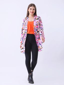 Qurvii - Multi Color Printed Shrug