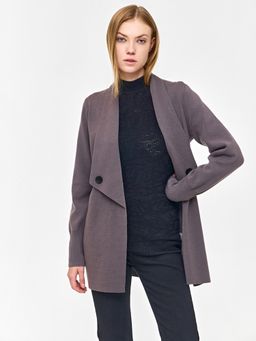 Cover Story - Grey Shrug with Lapel Collar