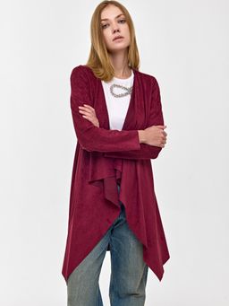 Cover Story - Wine Suede Long Shrug