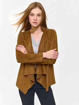 Cover Story - Brown Short Suede Shrug