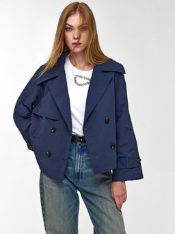 Cover Story - Short Navy Trench Coat