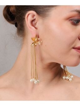 Viana Jewels - Earrings For Women And Girls Pearl Flower Danglers Earrings