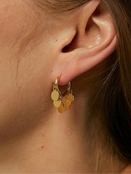 ISHKAARA - Gold Coin Hanging Hoops