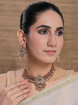 Viana Jewels - Traditional Indian Jadau Meenakari Hasli Choker Set