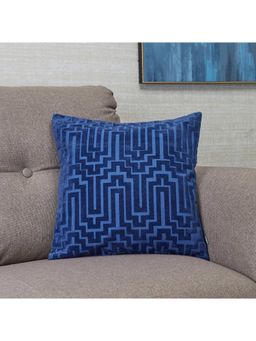 HomeTown - Milan Flocked Cushion Cover 40 x 40 Cm in Navy Colour