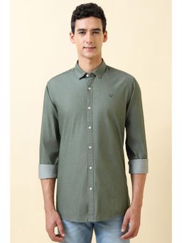 Allen Solly - Men Solid Olive Shirt
