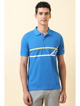 Allen Solly - Men Navy Printed Polo Neck T-Shirt