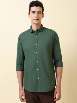 Allen Solly - Men Green Slim Fit Solid Full Sleeves Casual Shirt