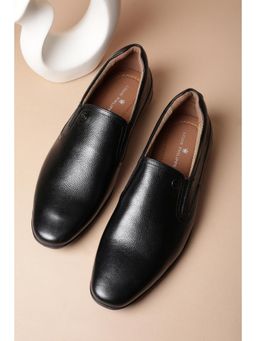 Louis Philippe - Textured Black Slip Ons