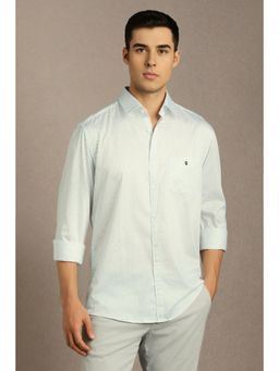 Louis Philippe - Men White Slim Fit Print Full Sleeves Casual Shirt