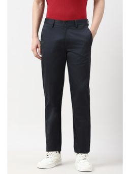 Peter England - Men Black Solid Slim Fit Formal Trousers