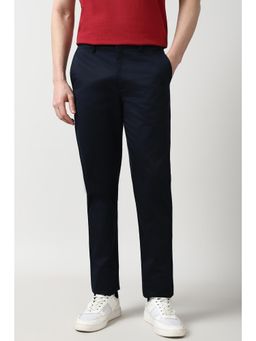 Peter England - Men Black Solid Slim Fit Formal Trousers