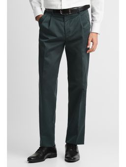 Peter England - Men Black Solid Regular Fit Formal Trousers