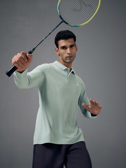 Technosport - Men Solid Slim Fit Polo Sports T-shirt with MATPIQ - Grey