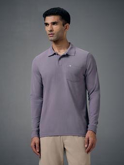 Technosport - Men Solid Slim Fit Polo Sports T-shirt with MATPIQ - Purple