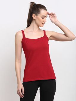 BRINNS - Womens Maroon Regular Strap Cotton Camisole Top