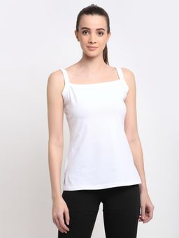 BRINNS - Womens White Regular Strap Cotton Camisole Top