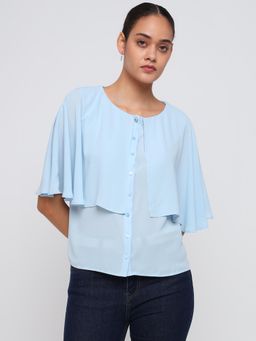 Cover Story - Sky Blue Cape Top