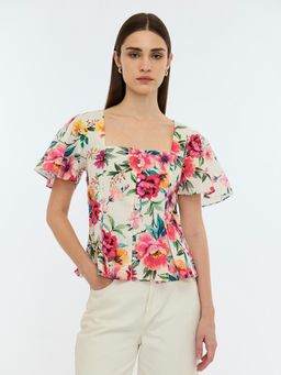 Cover Story - Bold Floral Printed Top