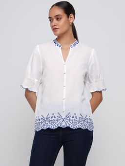 Cover Story - White Short Sleeves Top