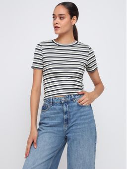 Cover Story - Blue Stripes Knitted Top