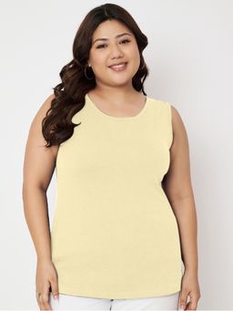 BRINNS - Cream Plus Size Round Neck Cotton Non Padded Camisole Top