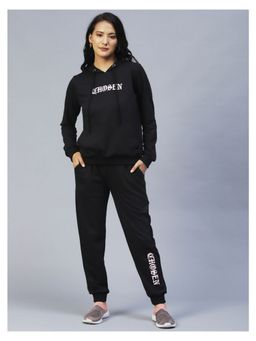RIGO - Women Black Printed Hooded Tracksuit