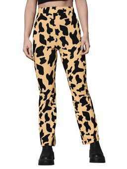 Odette - Beige Polyester Trouser For Women